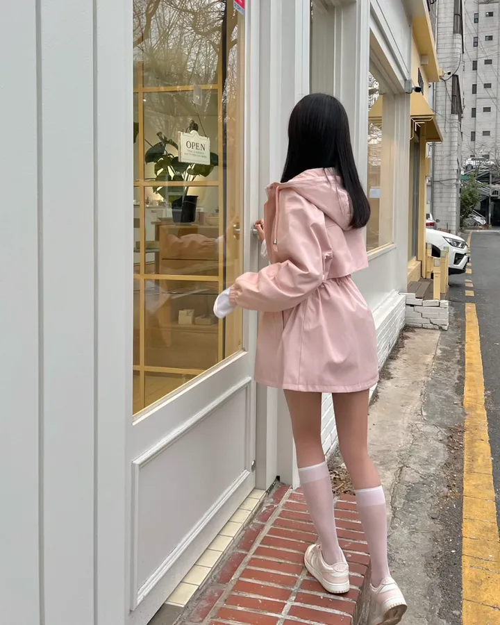 *숏or롱* [MADE🧵] *당일배송* 블라썸 스트링 후드 야상 점퍼 (5color) 간절기 봄자켓 봄야상 봄트렌치 하프트렌치 크롭야상 바람막이 상세 이미지 9