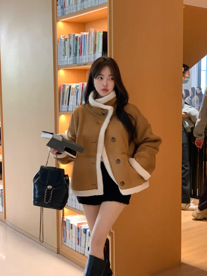 [따숩🌡️/안감양털]스웨이드 양털 하이넥 무스탕 자켓 상세 이미지 16