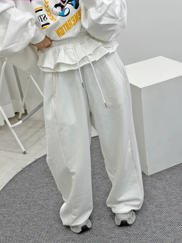 [롱기장/투웨이]3칼라 오버 레이어드 프릴 투웨이 조거 팬츠 상세 이미지 9