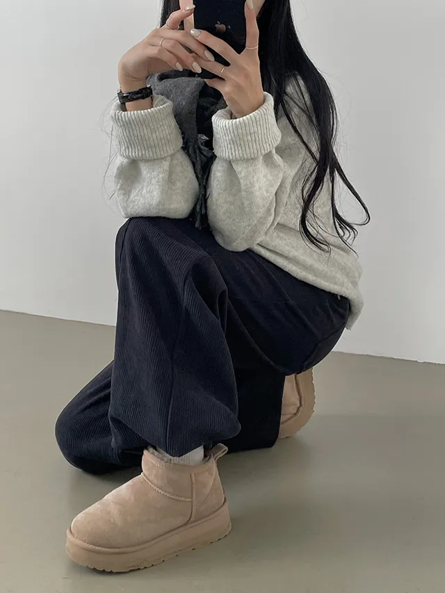 [한파대비/3기장~2XL!] 스냅버튼 융기모 코듀로이 골덴 폴딩 와이드팬츠 4color 상세 이미지 47