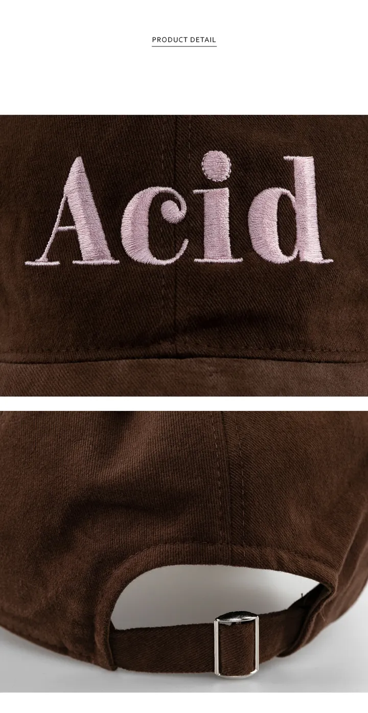 ACID 코튼 피치 볼캡-브라운 상세 이미지 3
