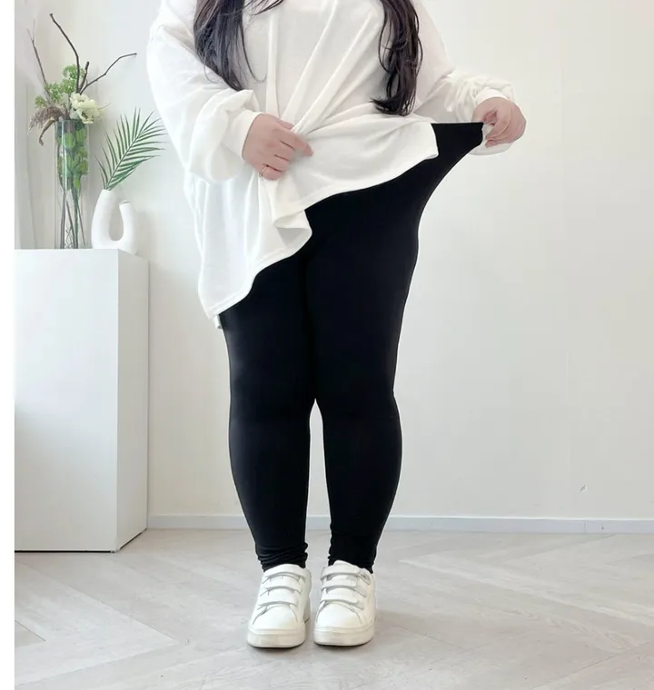 (F-3XL/5size) 히든레깅스 진짜진짜 편한 폴리 레깅스 빅사이즈 하비추천 무발 신축성짱 120이상 가능 상세 이미지 12