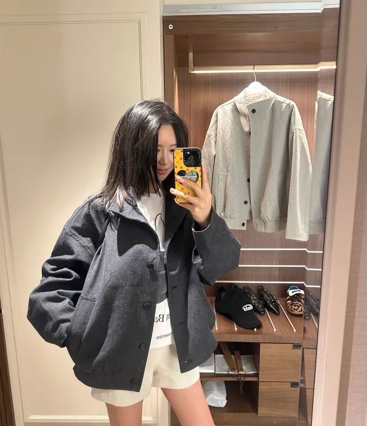 fancy high neck jacket ; 2color 하이넥, 봄자켓, 숏자켓, 하프자켓 상세 이미지 4