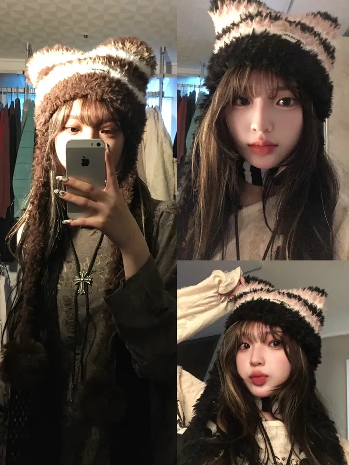 🖤오늘출발/한정수량🖤 복실 냥이 비니 상세 이미지 3