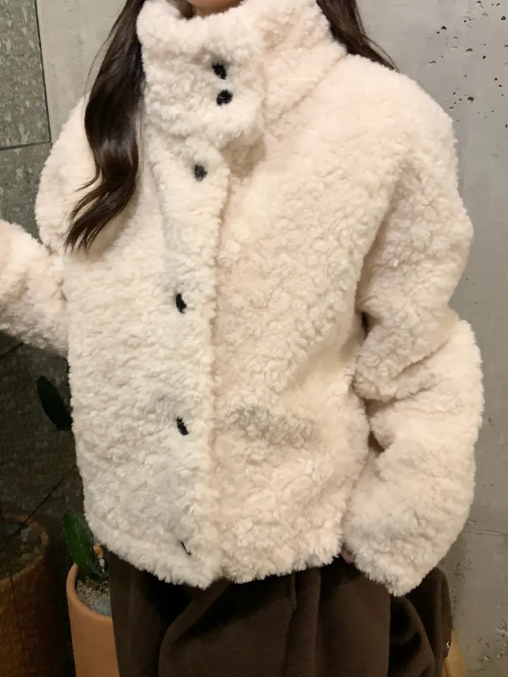 [최저가!/에이블리인기템*.*] 하이넥 터틀 뽀글이 퍼 자켓 겨울자켓 아우터 덤블 숏자켓 숏코트 플리스자켓 상세 이미지 9