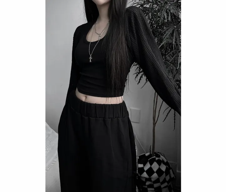 bolero strap waffle cardigan 상세 이미지 14