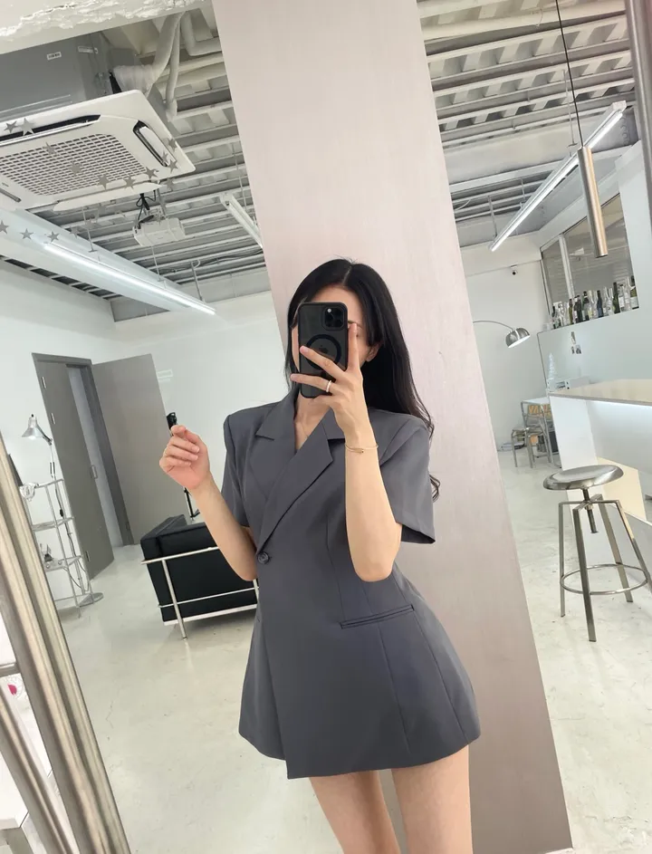 [무조건‼️/여름하객룩/체형보정] 반팔 랩 라인 자켓 3color 상세 이미지 22
