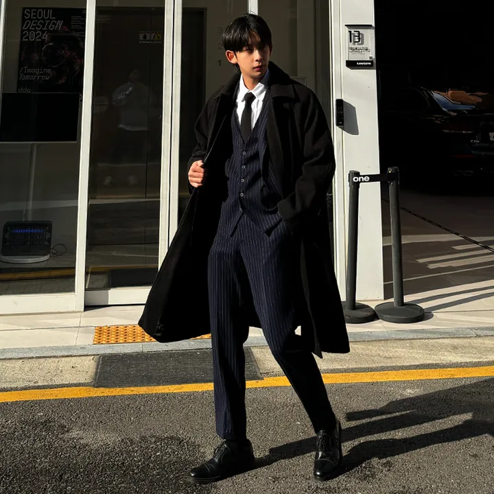 남자 빅스 오버핏 겨울 나그랑 발마칸 울 코트 상세 이미지 5