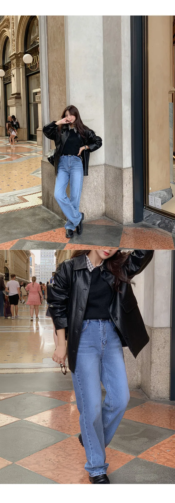 [자체제작/오늘출발/1만장돌파!]#봄🌷 바텐 오버핏 하프 레더 자켓 (데일리룩/개강룩/봄아우터/봄자켓/레더자켓/가죽자켓/루즈핏) 상세 이미지 129