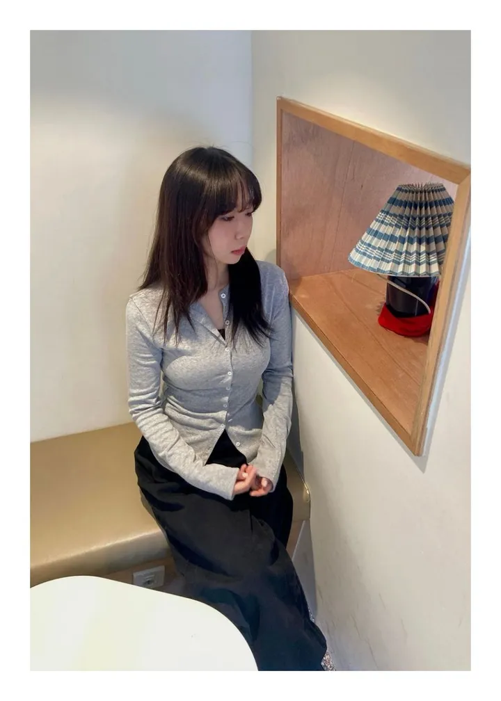 [몸매보정/핏보장] 슬림핏 라운드 가디건 (3color) 여리가디건 슬림가디건 얇은가디건 상세 이미지 9
