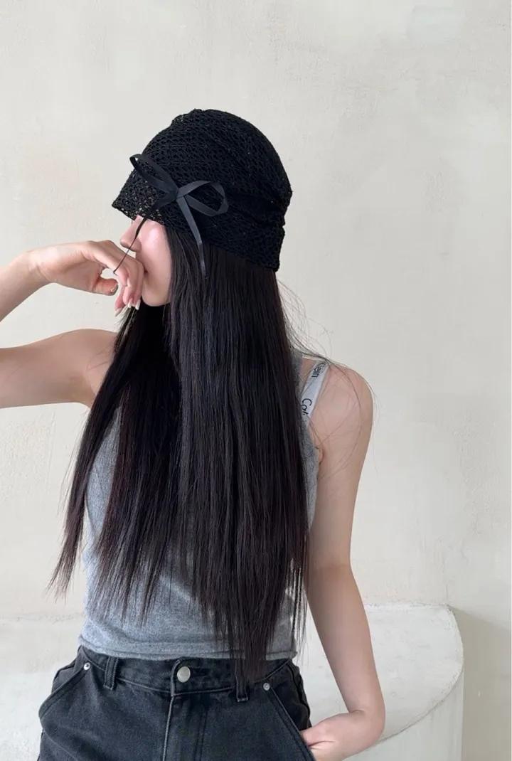 [당일✨강력추천✨] 리본 시스루 비니 2color 상세 이미지 7