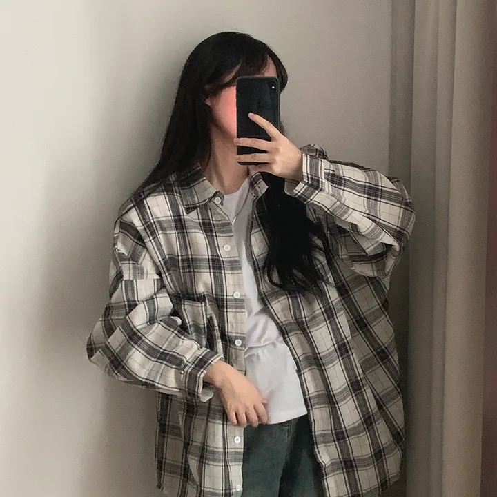 묶음할인🎈[오버핏🤍] 마가린 체크 오버 남방 상세 이미지 4