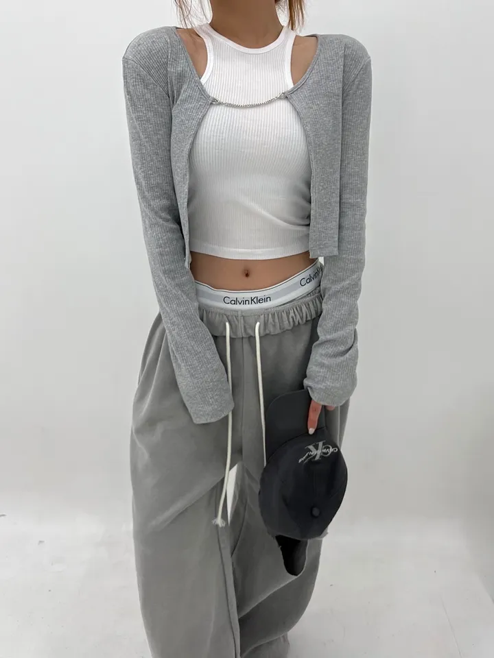 🚀당일발송🚀 chain cardigan / 유니크 체인 크롭 골지 끈 골지 볼레로 가디건 여름볼레로 여름가디건 크롭볼레로 크롭가디건 여름가디건 여름볼레로 상세 이미지 4