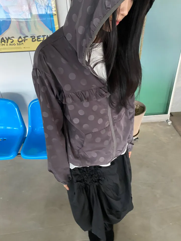 (고퀄리티/일본감성낭낭🎀) 도트 프릴 후드 바람막이 자켓 상세 이미지 21