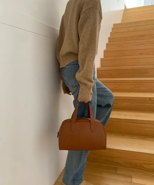 [당일배송] 써클 프렌치 소가죽 숄더 토트백 3 color 블랙 블루 카멜