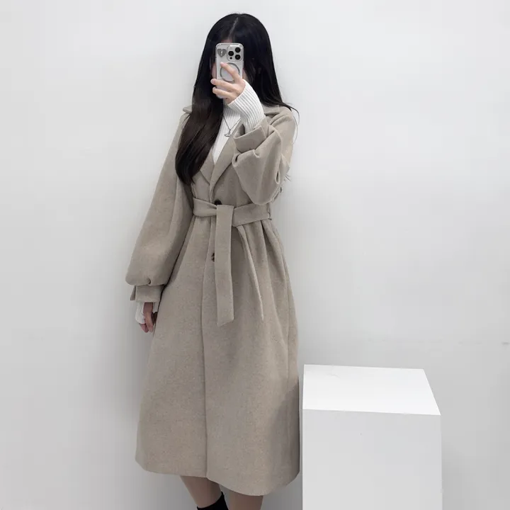 [개강룩/핏보장] 러블리 퍼프 몽글 롱 코트 울코트 (4color) 상세 이미지 17