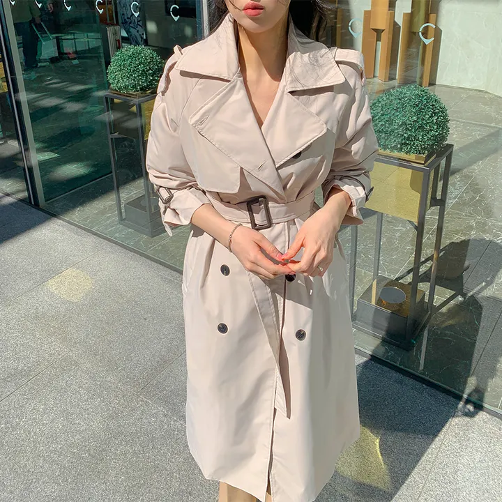 [여리핏🤎진짜강추ㅠ] 어깨부각zero!! 인생 트렌치 더블 롱 카라 벨트 롱 트렌치 코트 스트랩 비조 견장 바바리 코트 간절기 봄 아우터 4COL 상세 이미지 36