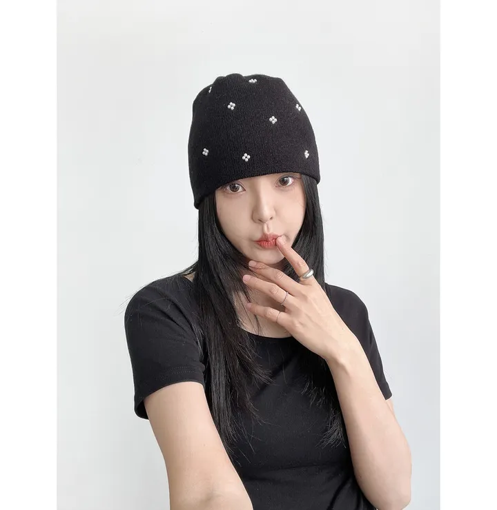 [4col/신상할인] 트윙키 진주 펄 여성 봄 여름 간절기 니트 숏비니 상세 이미지 7
