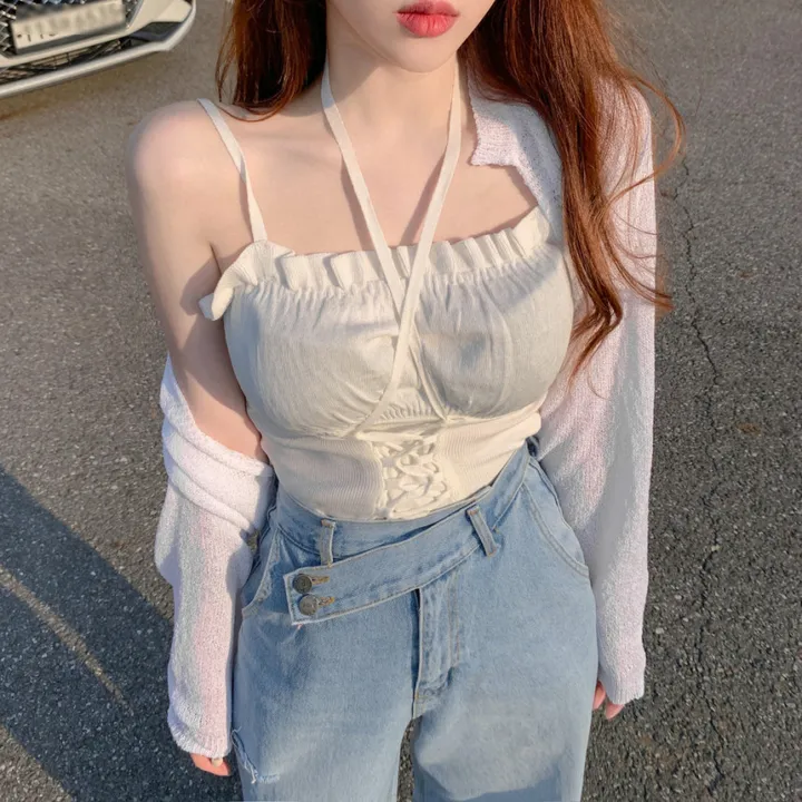 [극강여리🥺햇빛차단] 여리여리 여름 바캉스 부클 나시 크롭 니트 볼레로 가디건  커버업 5col 상세 이미지 62