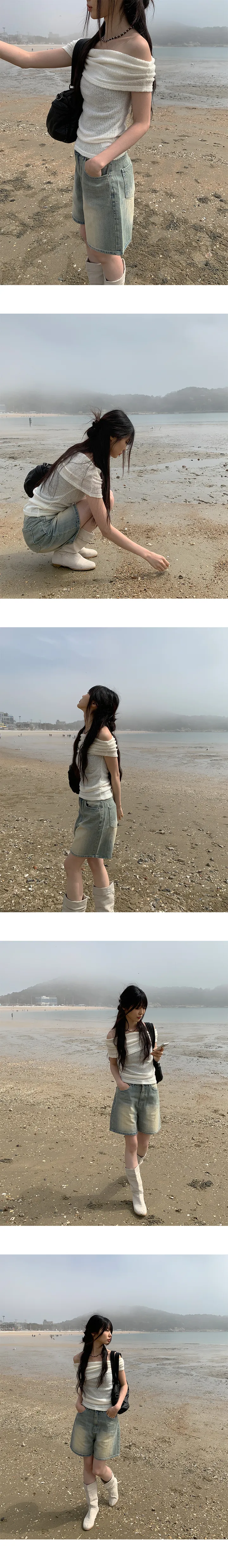 [특가세일🖤]옐로우틴 워싱 숏 데님 팬츠 상세 이미지 10