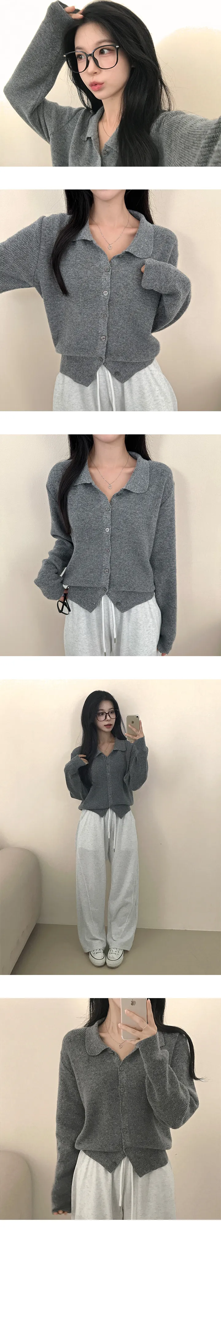 [캐시미어/국내제작] 아펠 오픈 카라 긴팔가디건 상세 이미지 9