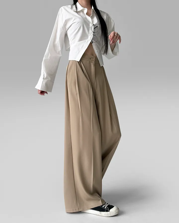 [4계절템/숏,롱/~2XL] 올리브유 메가 통 와이드 더블 핀턱 사계절 슬랙스 상세 이미지 15