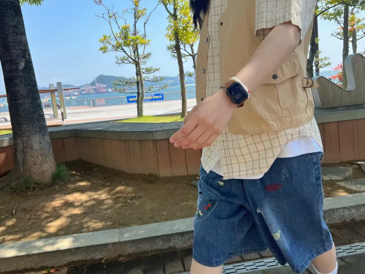 Picnic With A Cat 고양이와 물고기 친구들 자수 버뮤다 반바지 상세 이미지 31