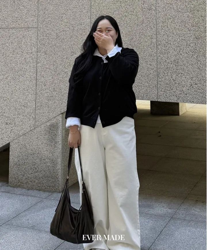 버튼 쭈리 가디건 빅사이즈 셔츠 레이어드 하기 좋은 아우터 간절기 가디건 상세 이미지 2