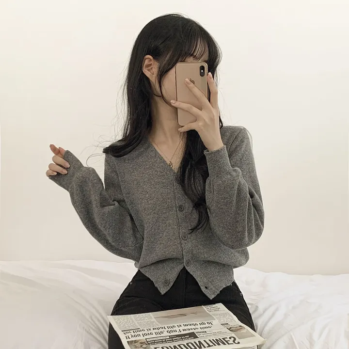 [팔뚝살커버!] 허리잘록~ 포근 브이넥 데일리 브이넥 아방핏 니트가디건 상세 이미지 18