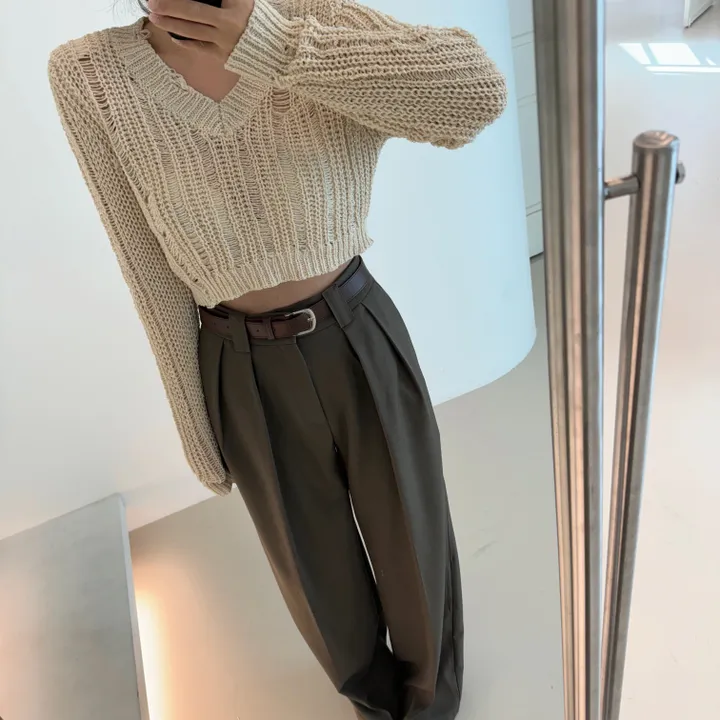 [벨트SET]탄탄 핀턱 와이드 슬랙스 상세 이미지 45