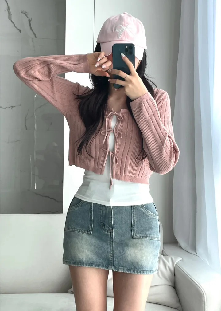 [주문폭주🤍/리본포인트!]  💘남심 저격해버릴 리스 쓰리리본 가디건 상세 이미지 28