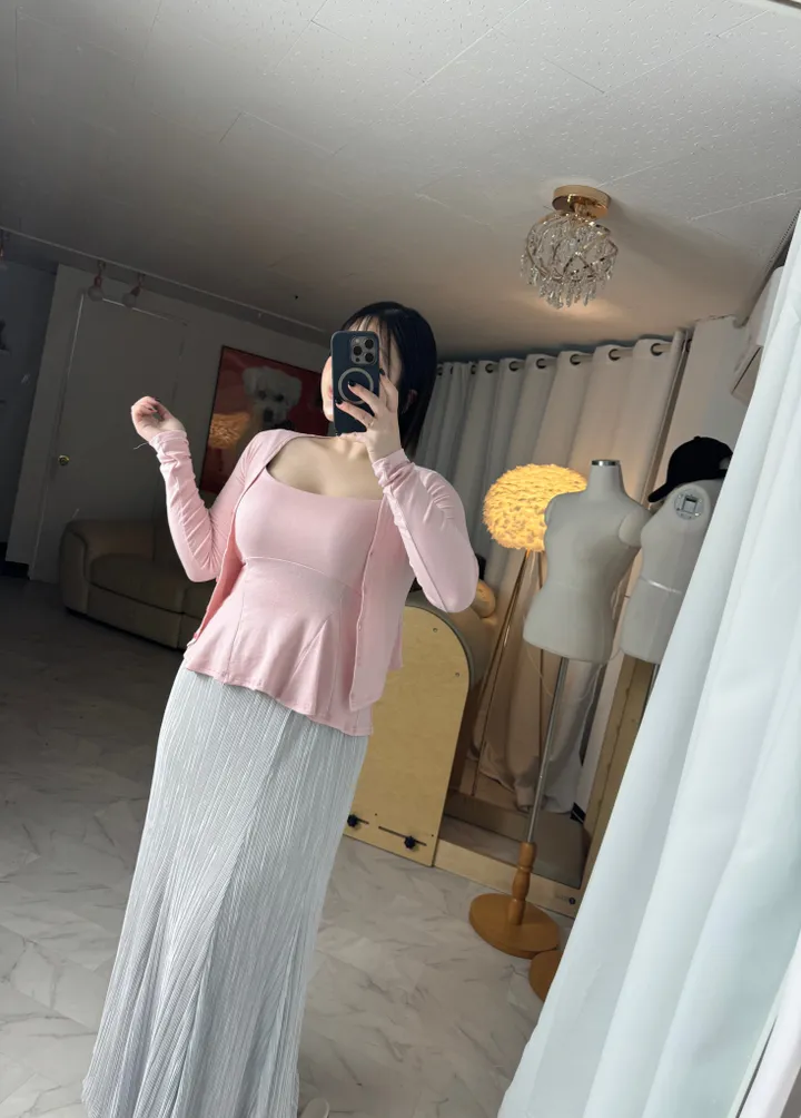플레어 나시 가디건 투피스 세트 상세 이미지 19