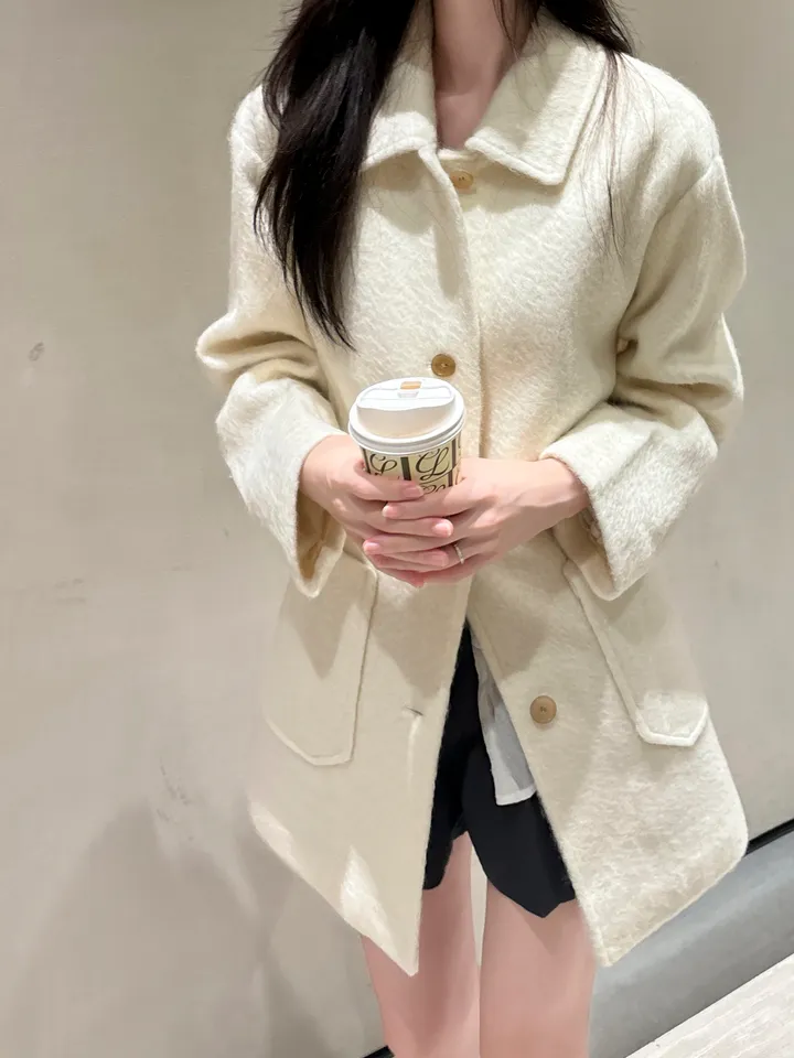 얼리버드 세일!![3COLOR/알파카8 모헤어12] 버터 모헤어 하프 핸드메이드코트 상세 이미지 4
