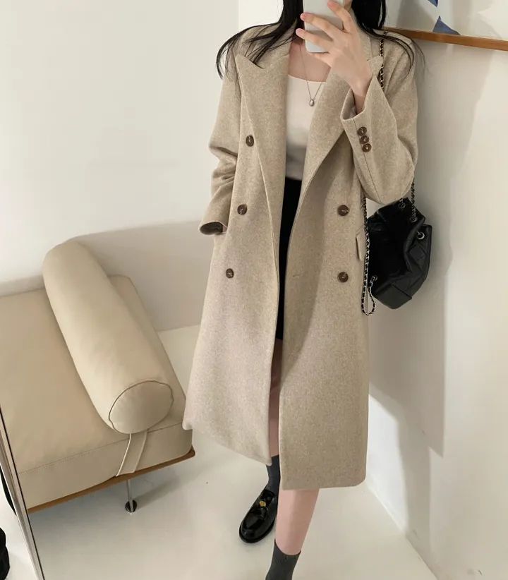 플룻 코트 봄코트 롱코트 하객룩 울코트 상세 이미지 6