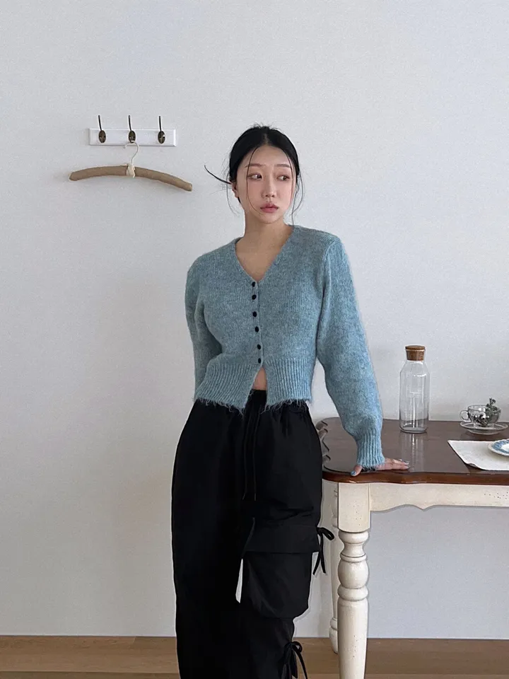 비교불가![러블리핏/고퀄] 베리믹스 보카시 스프링 버튼 가디건 / 간절기 봄 가을 루즈핏가디건 아방 크롭 상세 이미지 7