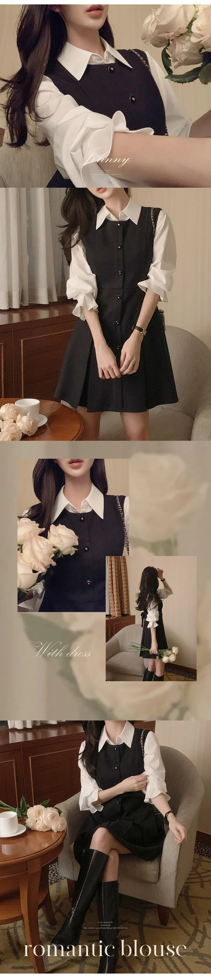[4천장돌파][자체제작] 죠니 카라 핀턱 셔츠 상세 이미지 2