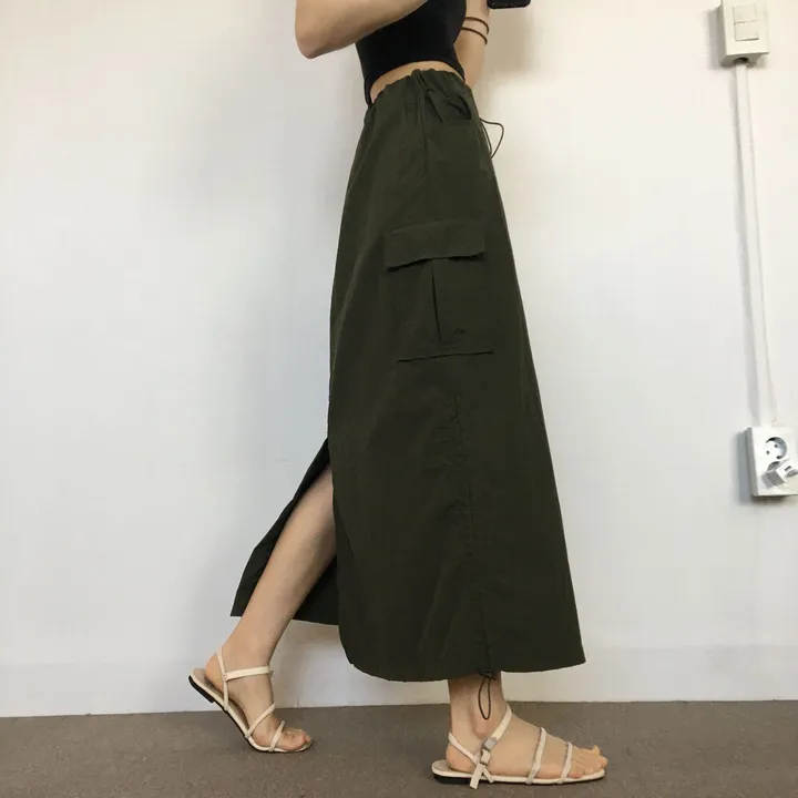 ナイロンロングカーゴスカート | ファッション通販サイト NUGU
