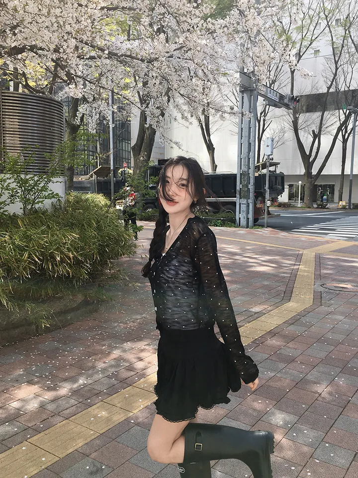 최저가![여리무드🤍시스루 도트 가디건 살안타템 여름가디건] 비비안도트시스루가디건 상세 이미지 40