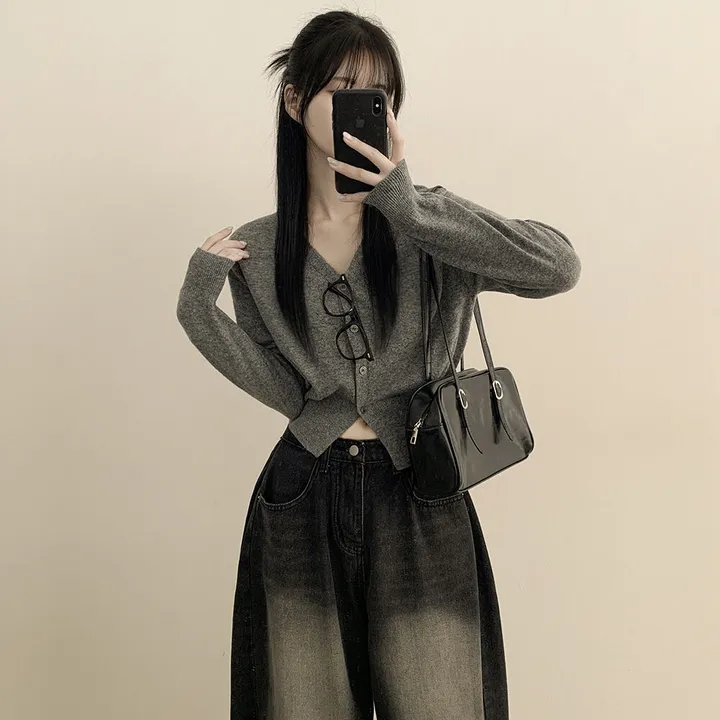 [캐시울✨/부드러워요] 허리잘록! 크롭 브이넥 니트 가디건 상세 이미지 22