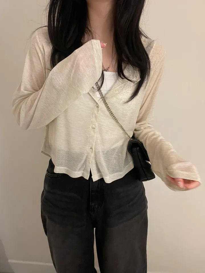 [재주문 1위!][사계절 가디건]살랑살랑 보카시 얇은 여리핏 단추 가디건 상세 이미지 2