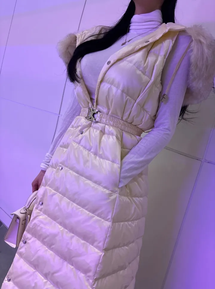 [high-quality] 강추/MD추천) 덕다운 끌루 롱 벨트 패딩 조끼 베스트 (2color) 상세 이미지 8