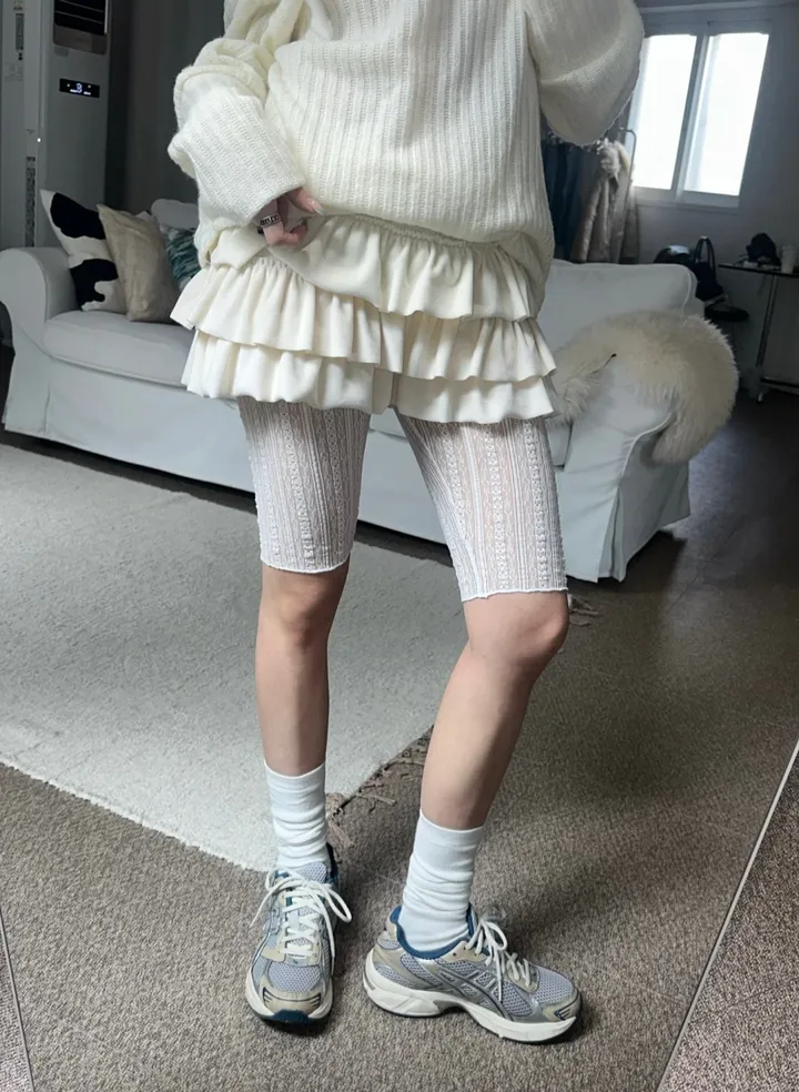 [5부st] pippi lace slim layered shorts leggings / 삐삐 레이스 슬림 레이어드 쇼츠 레깅스 상세 이미지 27