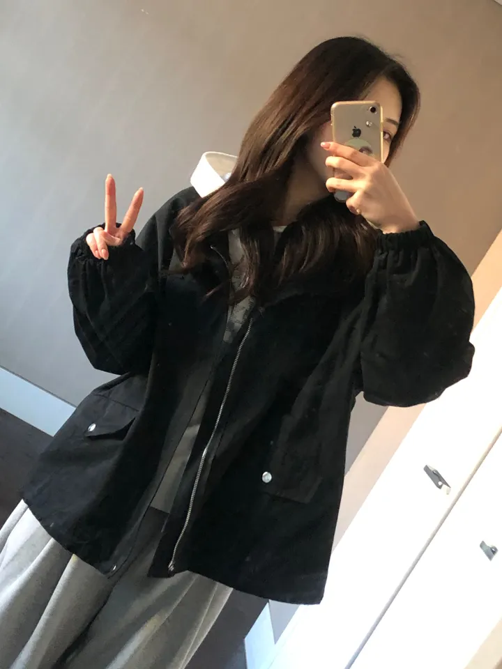 [최저가보장/후드탈부착!] 루즈핏 후드 레이어드 야상 점퍼 누빔 안감있음 -2colo 상세 이미지 4