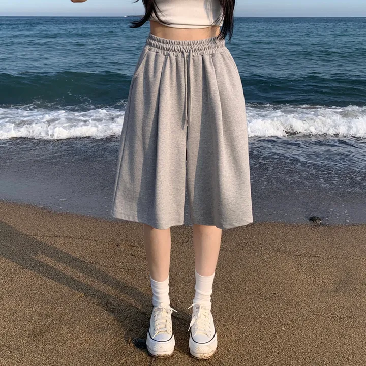 [핏보장🖤/L-XL] 발리 버뮤다 원턱 밴딩 와이드 숏 허리밴딩 트레이닝 팬츠 바지 키작녀 키큰녀 빅사이즈 남녀공용 상세 이미지 11