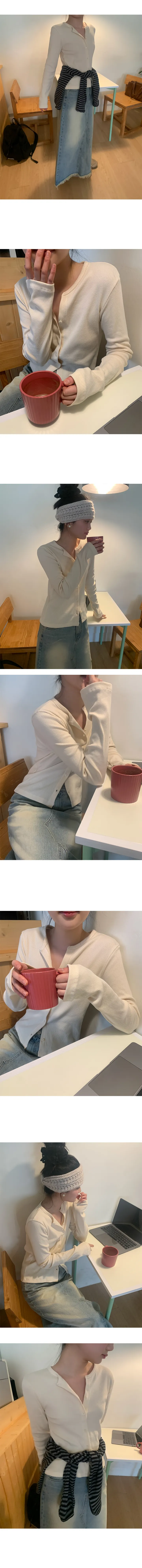 [인기폭주❤] 타우미 스판 찰랑 골지 가디건 티셔츠 상세 이미지 6