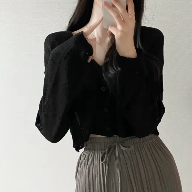 (5color)피넛 썸머 크롭 브이넥 가디건 상세 이미지 21