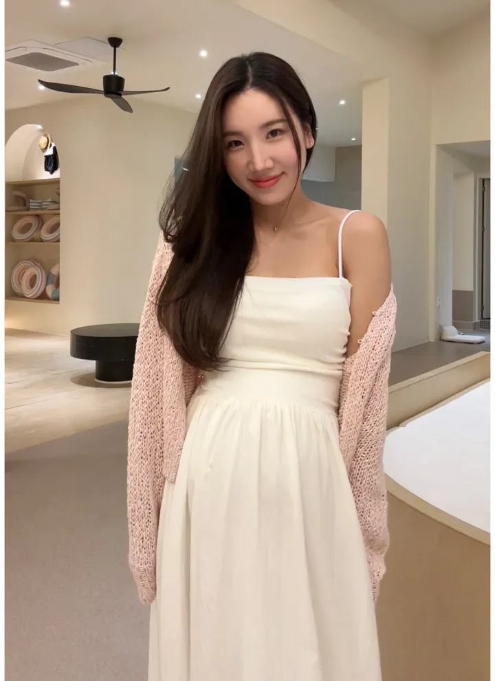 요거트 그물 니트 임산부가디건 파스텔 상세 이미지 16