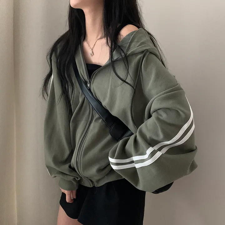 [루즈핏/꾸안꾸🖤] 키트 투라인 후드 집업 점퍼 상세 이미지 20
