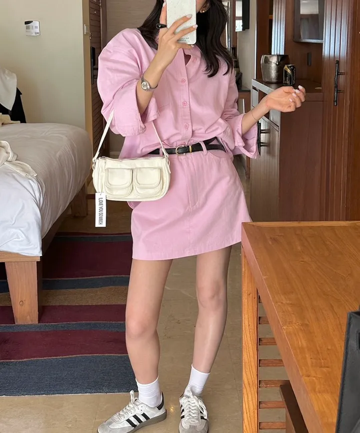 🎀봄신상 탄탄이 투피스 스커트세트 셔츠 남방 코디해결 상세 이미지 2