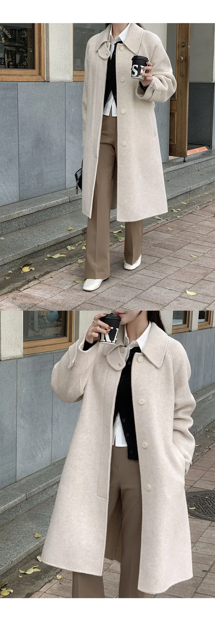 [자체제작/3천장돌파/S-L]마벨 프리미엄 히든단작 울 핸드메이드 하프 코트 상세 이미지 102